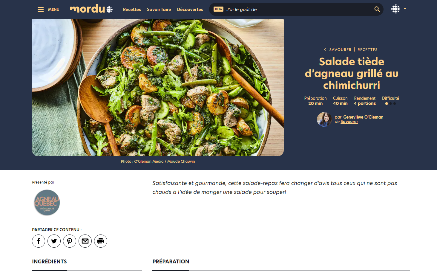 Visibilité Logo Mordu Recette